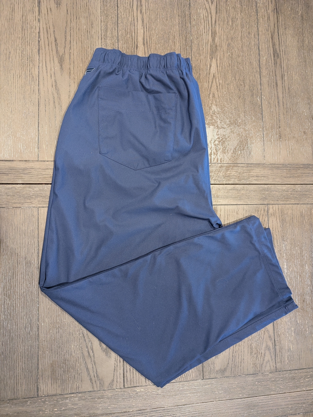 Men's Navy Elastic-Waist Pants Fabletcs